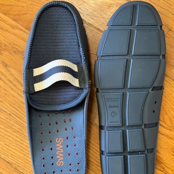 SWIMs men’s slides blue size 7 NEW with white and blue strip strap main image 6